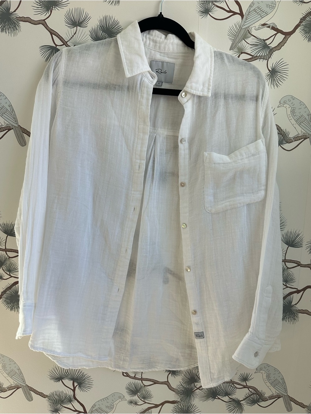Rails Ellis White Organic Cotton Button Down Shirt S